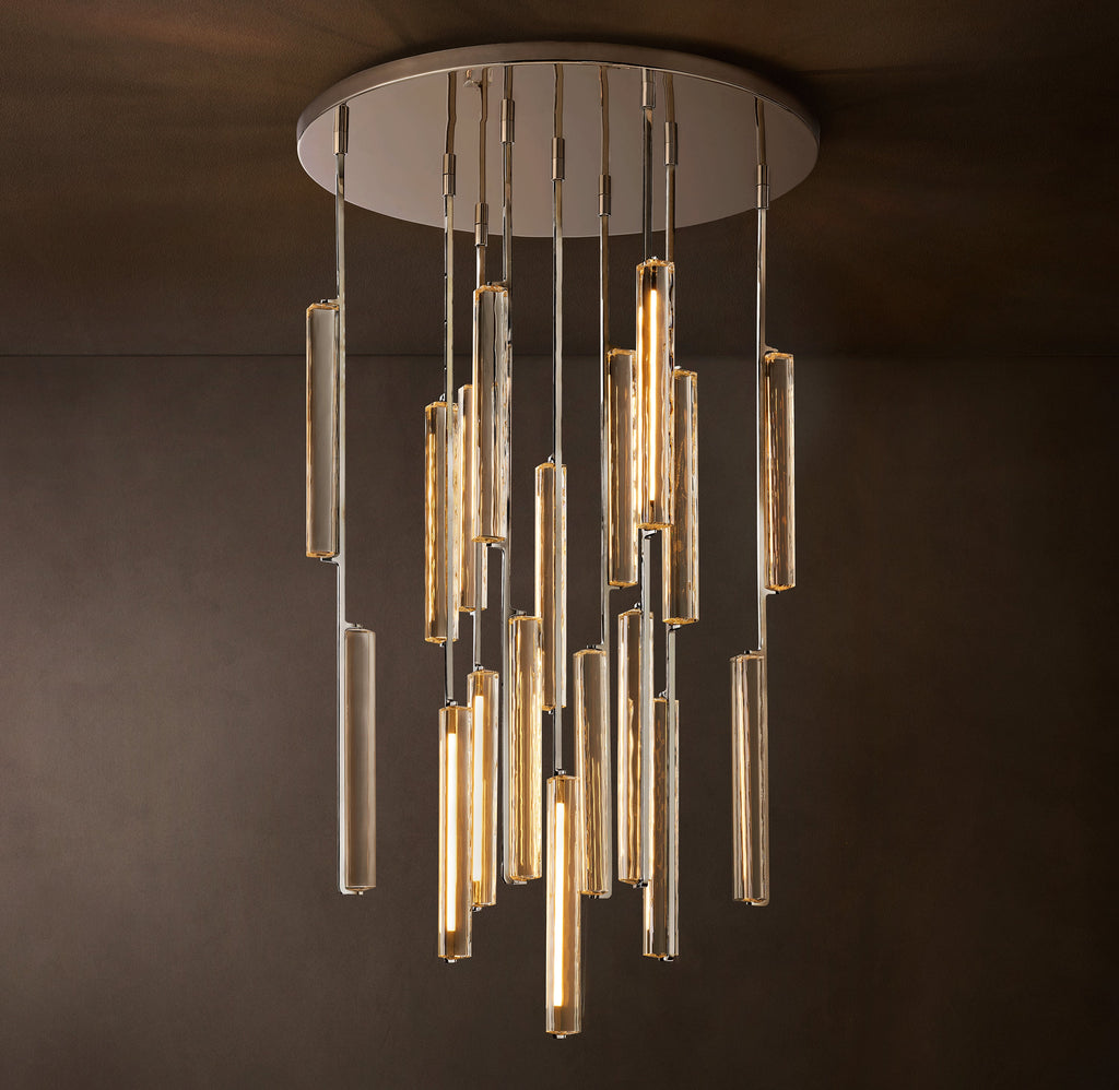 Sculptural Audubon Crystal Round Chandelier — view 3