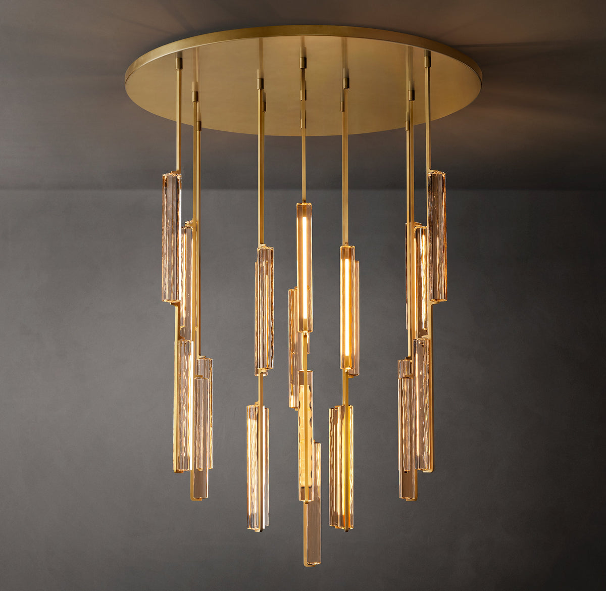 Sculptural Audubon Crystal Round Chandelier — view 1
