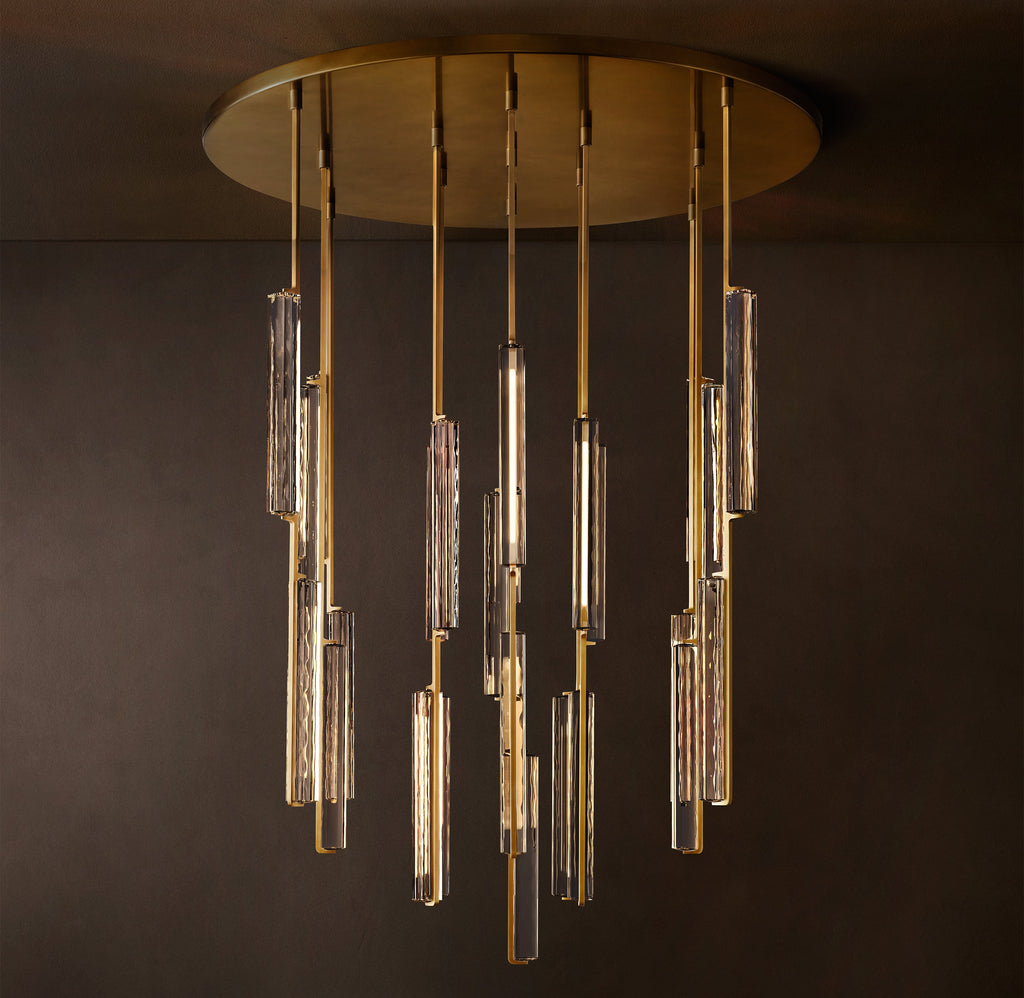 Sculptural Audubon Crystal Round Chandelier — view 2