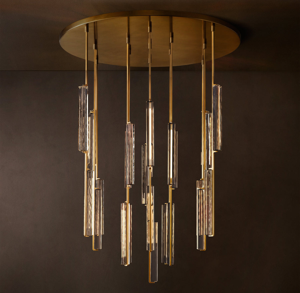 Sculptural Audubon Crystal Round Chandelier — view 2