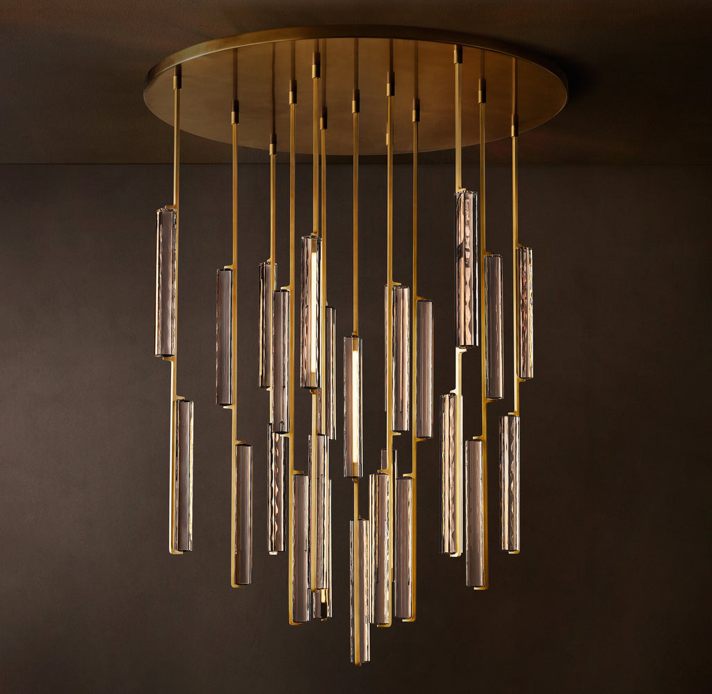 Sculptural Audubon Crystal Round Chandelier — view 3