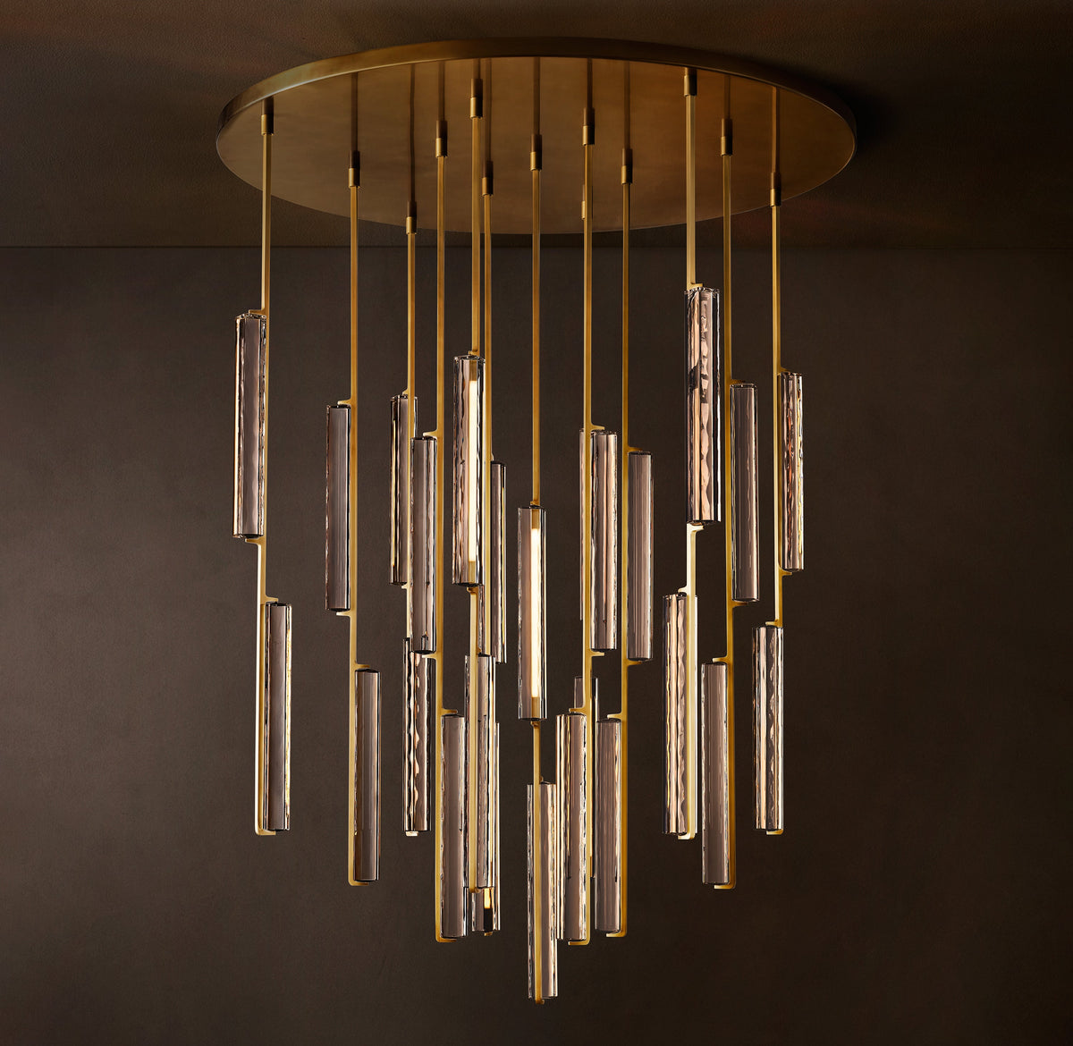 Sculptural Audubon Crystal Round Chandelier — view 3