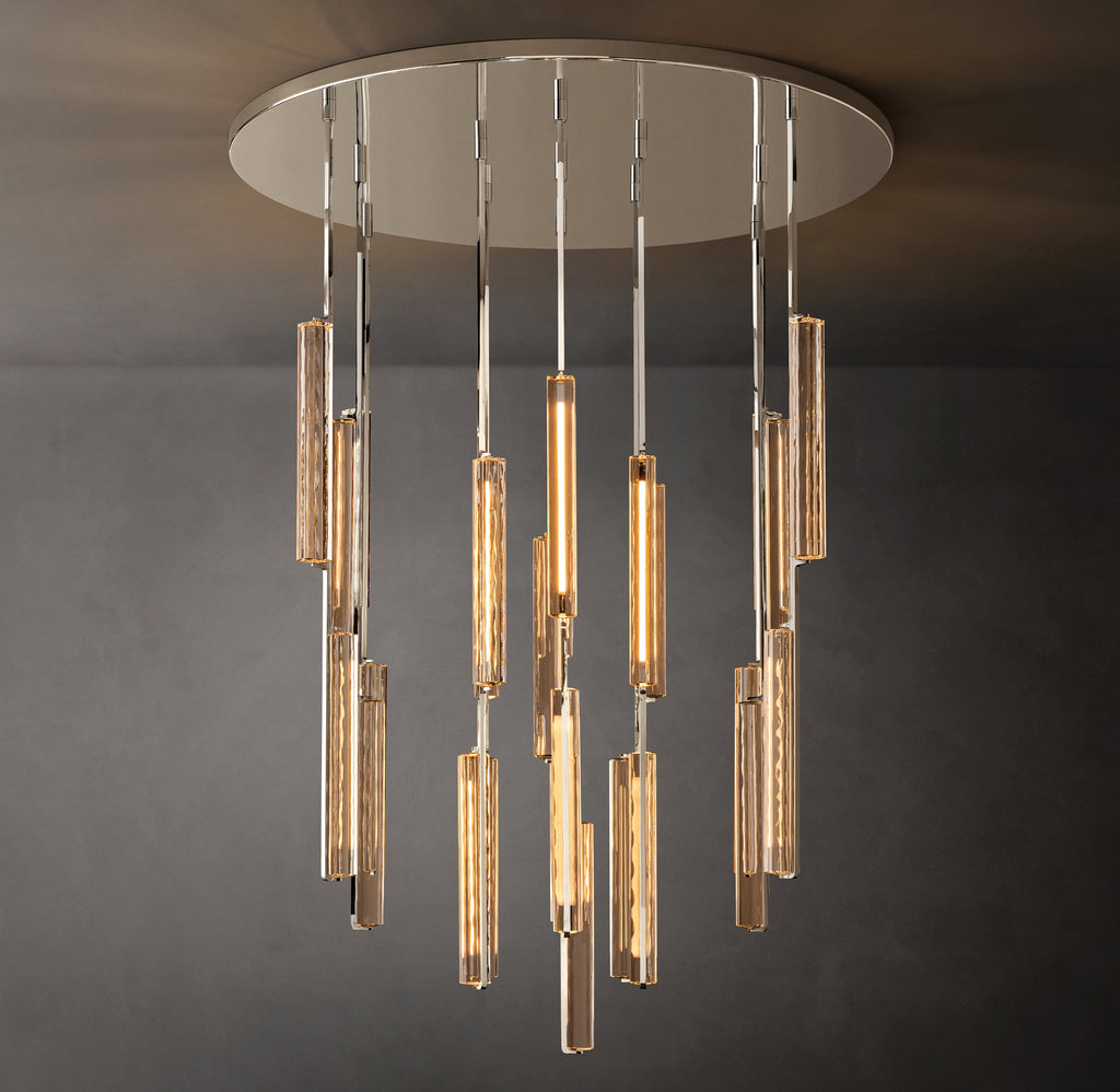 Sculptural Audubon Crystal Round Chandelier — view 1