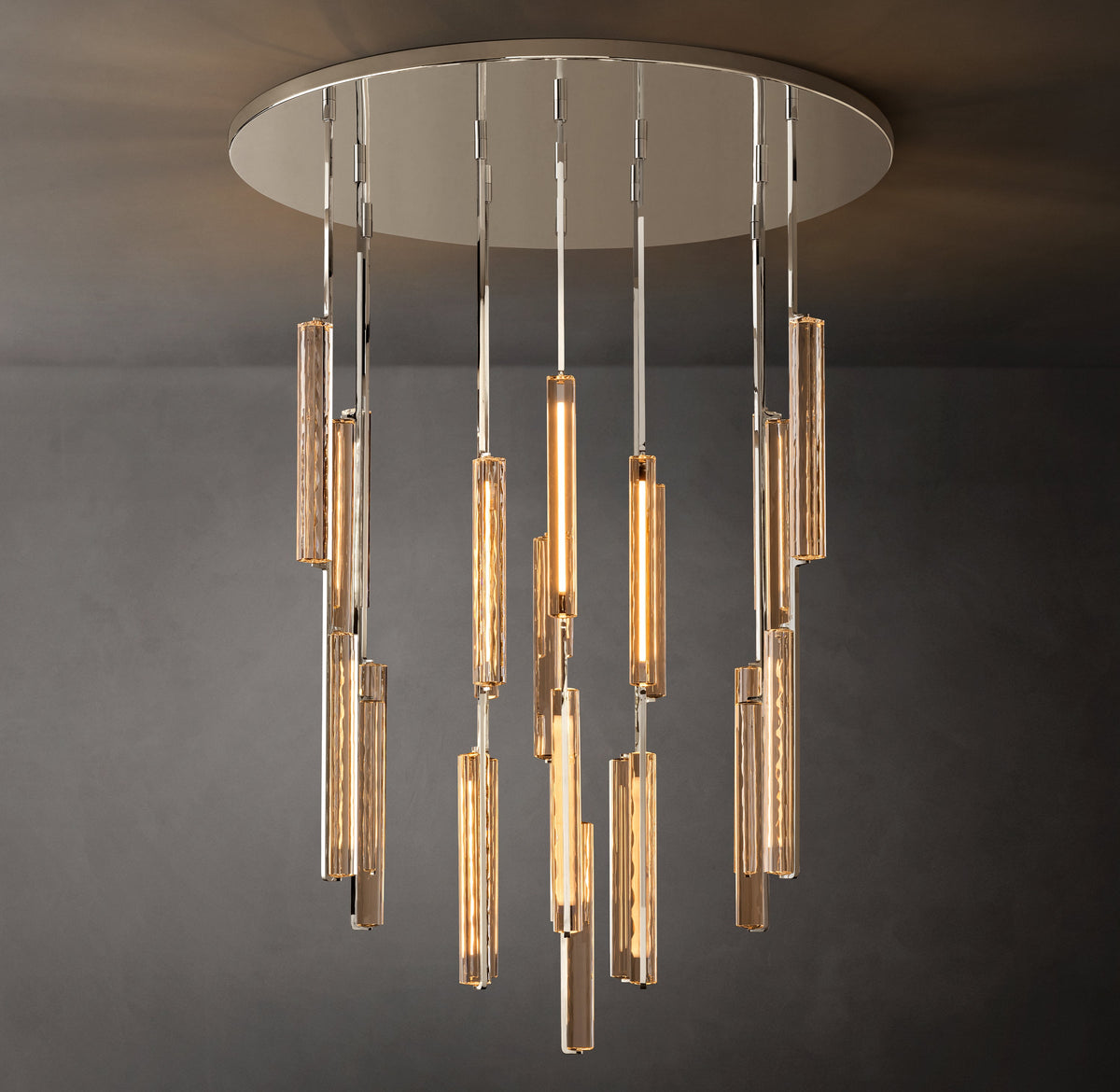 Sculptural Audubon Crystal Round Chandelier — view 1