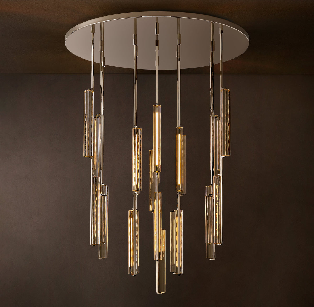 Sculptural Audubon Crystal Round Chandelier — view 2