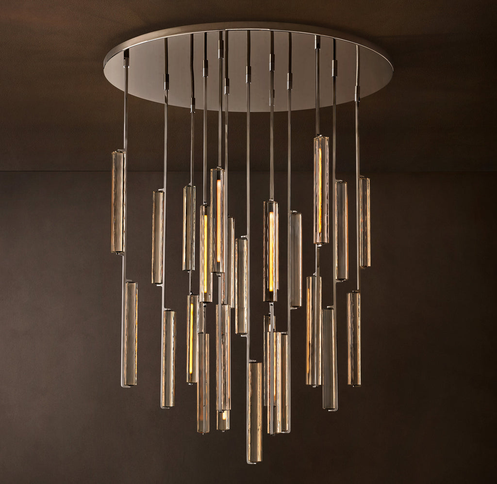 Sculptural Audubon Crystal Round Chandelier — view 3