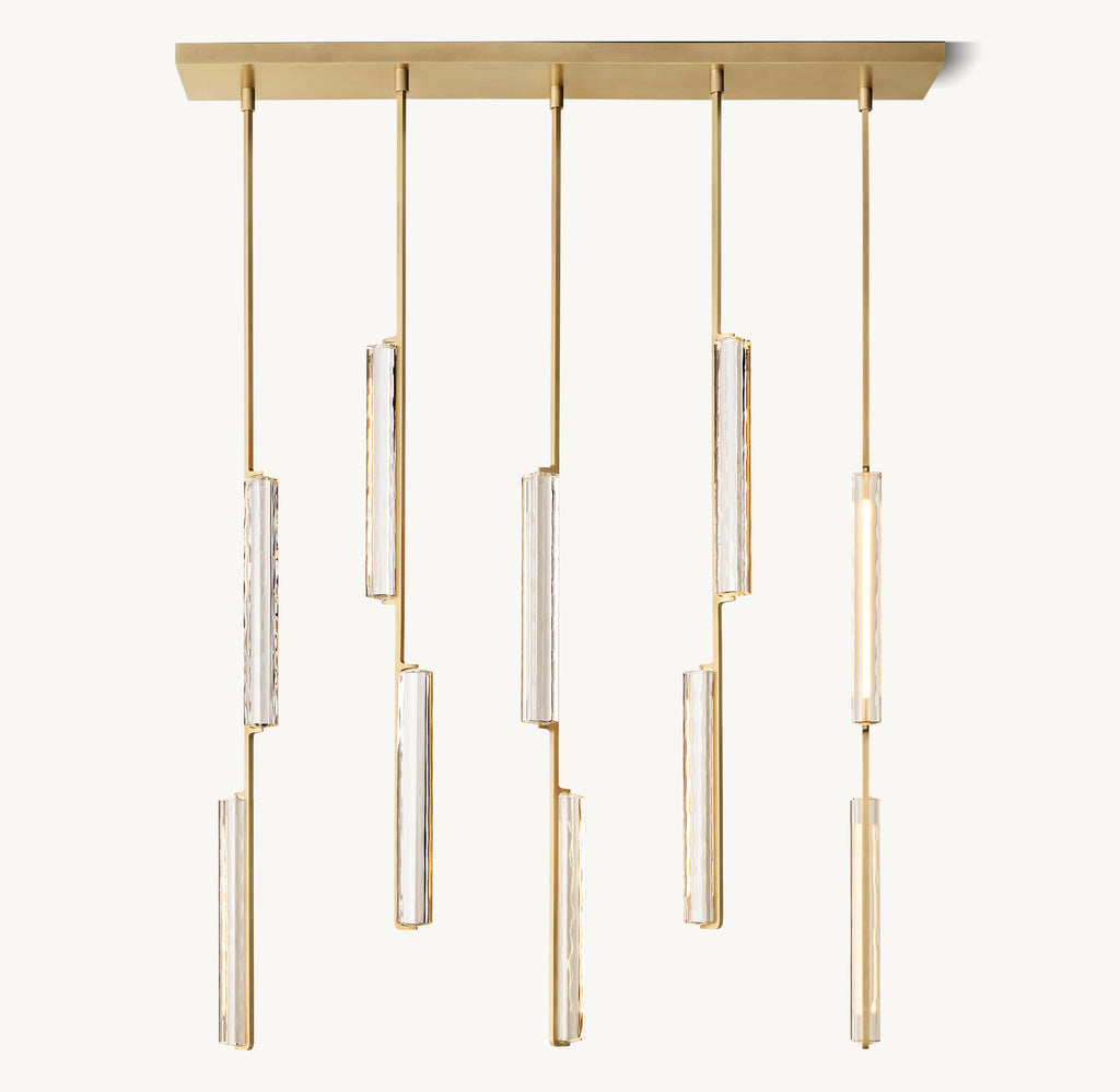 Sculptural Audubon Crystal Linear Chandelier — view 2