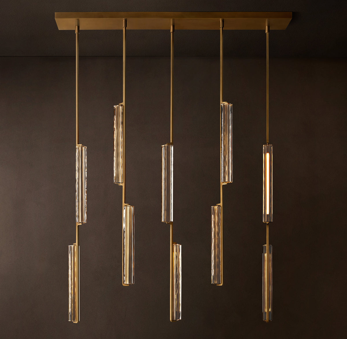 Sculptural Audubon Crystal Linear Chandelier — view 4
