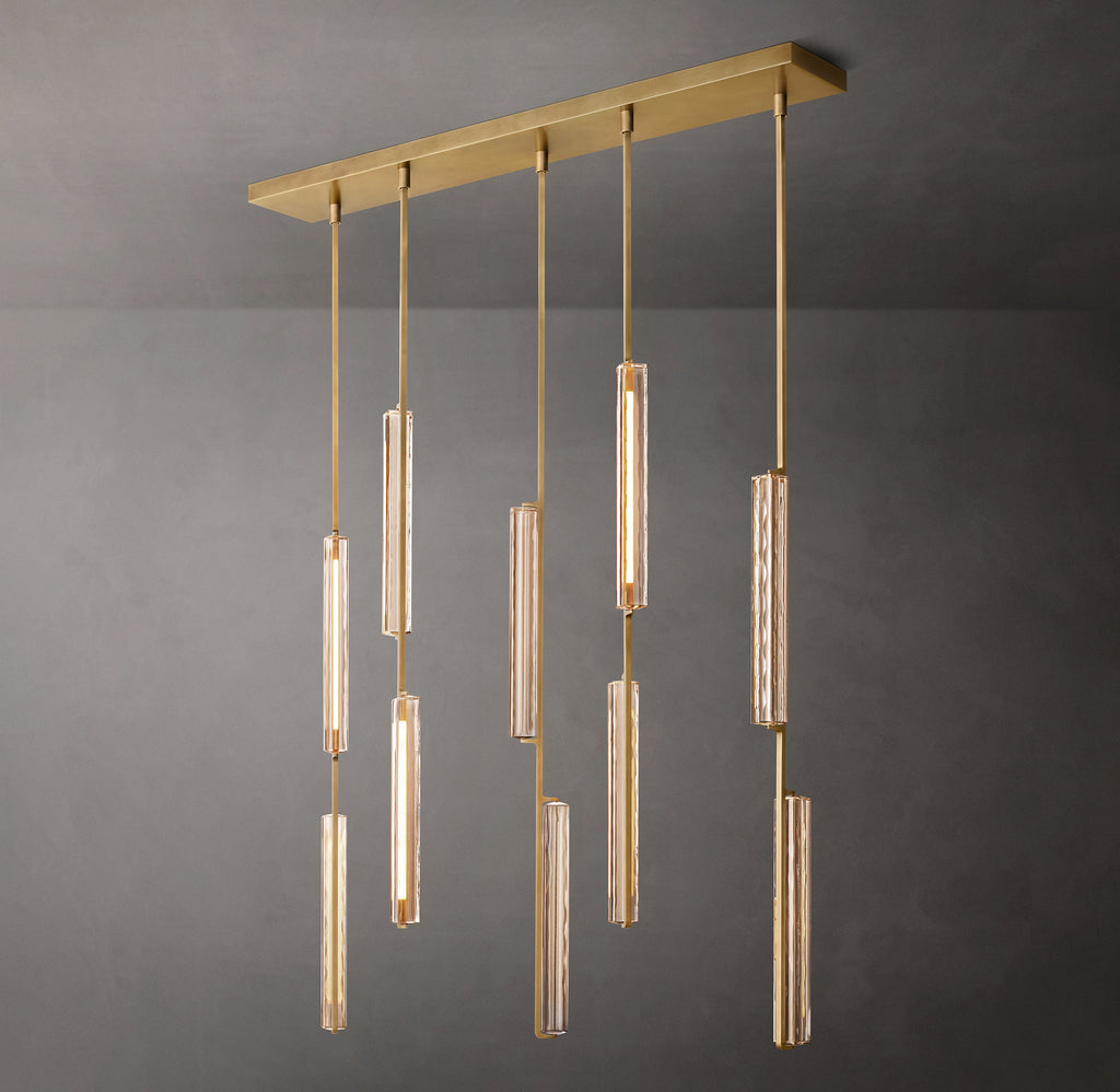 Sculptural Audubon Crystal Linear Chandelier — view 6