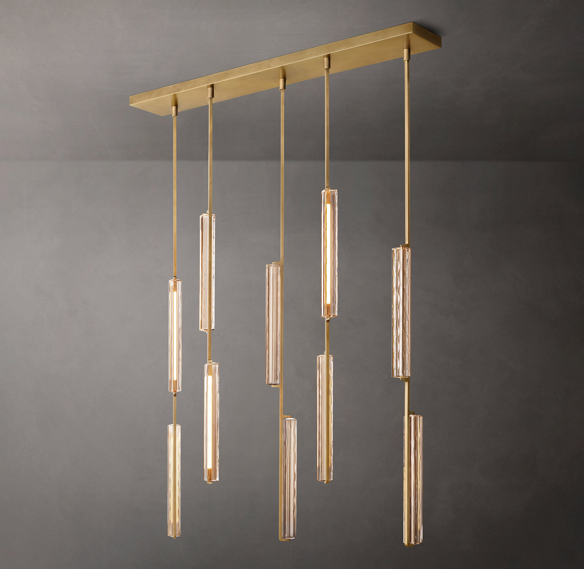 Sculptural Audubon Crystal Linear Chandelier — view 6
