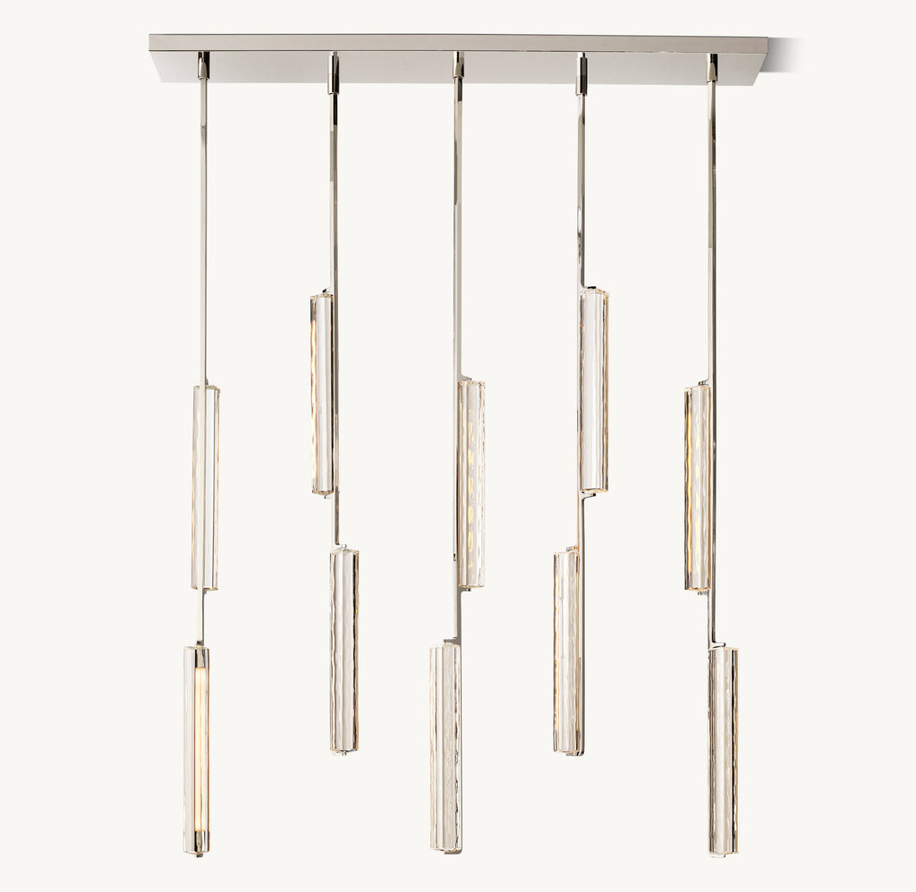 Sculptural Audubon Crystal Linear Chandelier — view 2