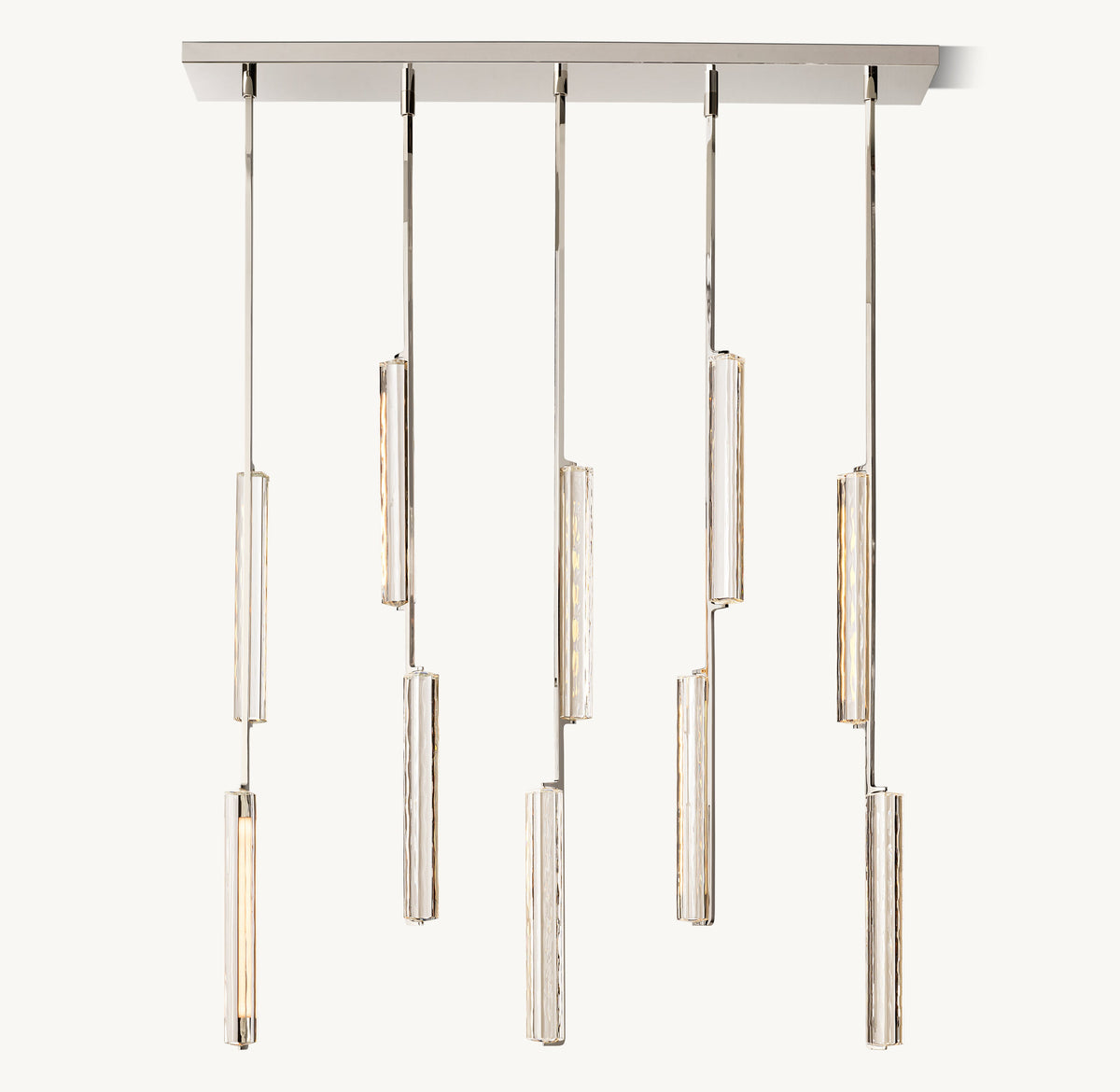 Sculptural Audubon Crystal Linear Chandelier — view 2