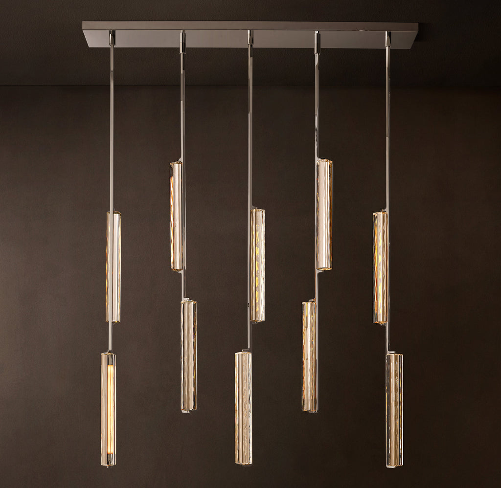 Sculptural Audubon Crystal Linear Chandelier — view 4