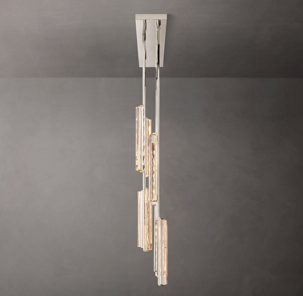Sculptural Audubon Crystal Linear Chandelier — view 5
