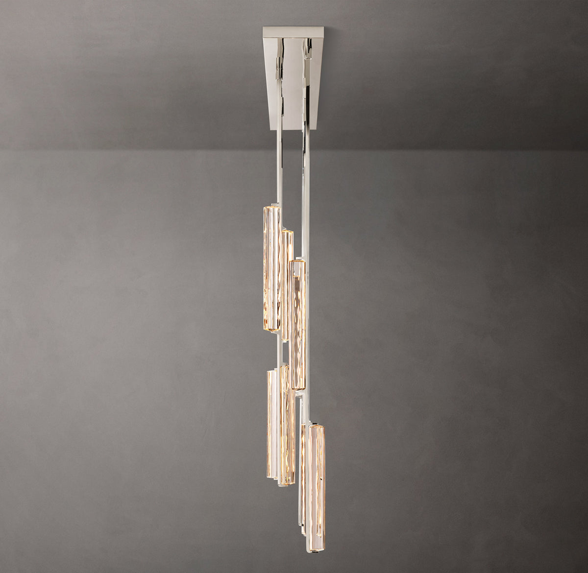Sculptural Audubon Crystal Linear Chandelier — view 5