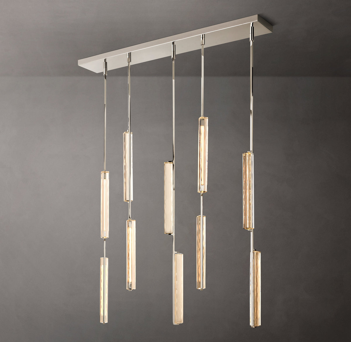 Sculptural Audubon Crystal Linear Chandelier — view 6
