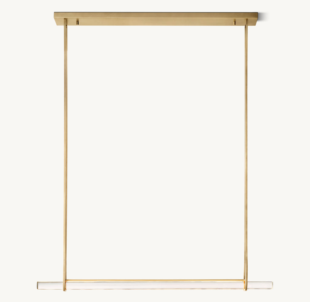 Sculptural Audubon Crystal Single Bar Linear Chandelier — view 2