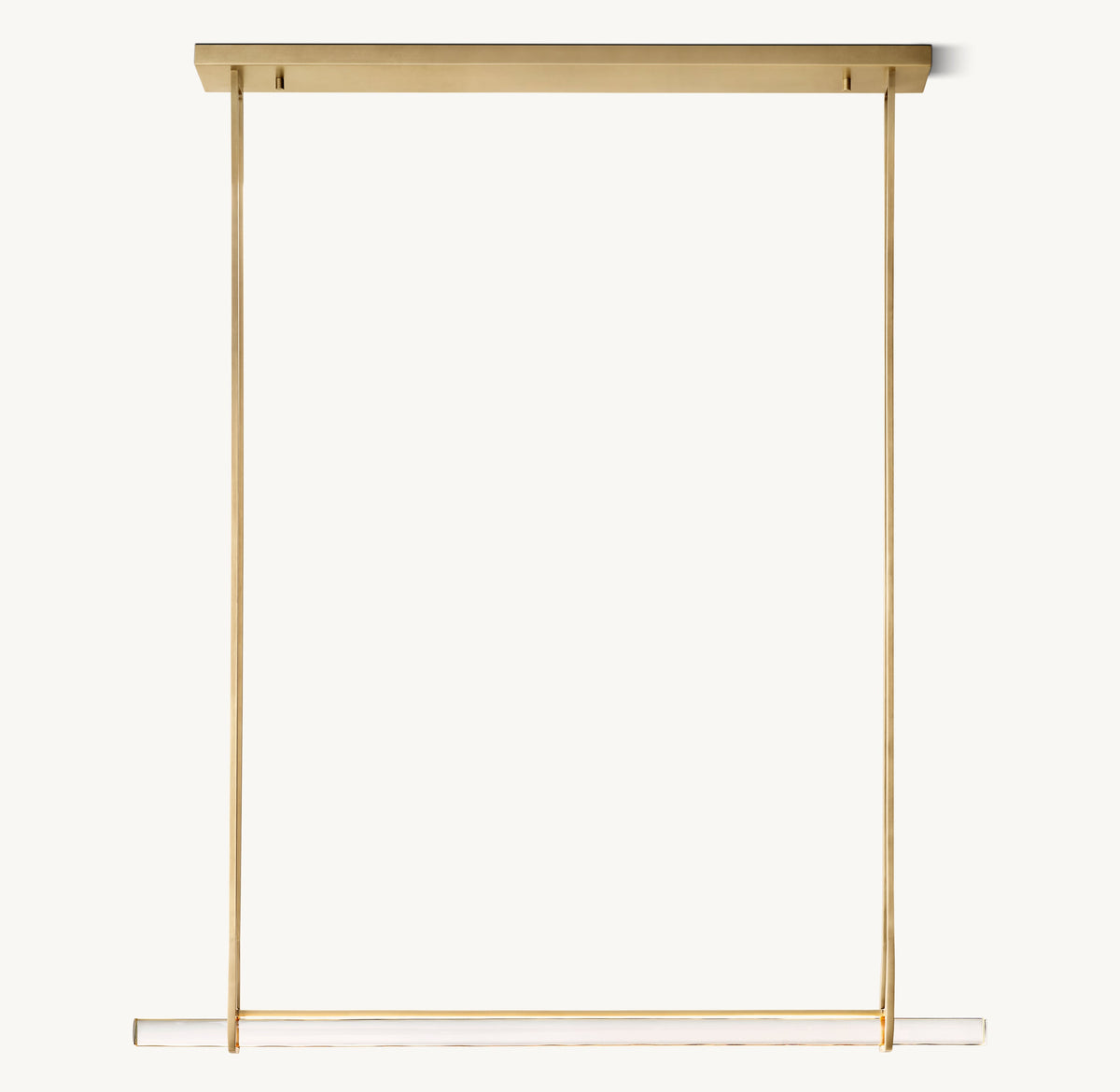 Sculptural Audubon Crystal Single Bar Linear Chandelier — view 2