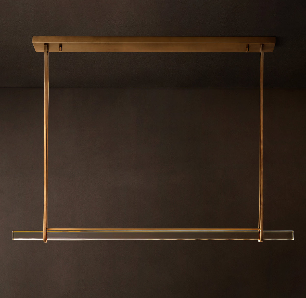 Sculptural Audubon Crystal Single Bar Linear Chandelier — view 4