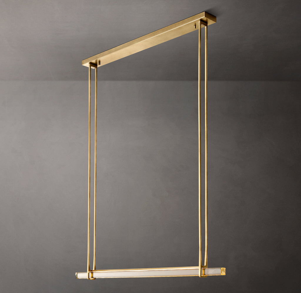 Sculptural Audubon Crystal Single Bar Linear Chandelier — view 6