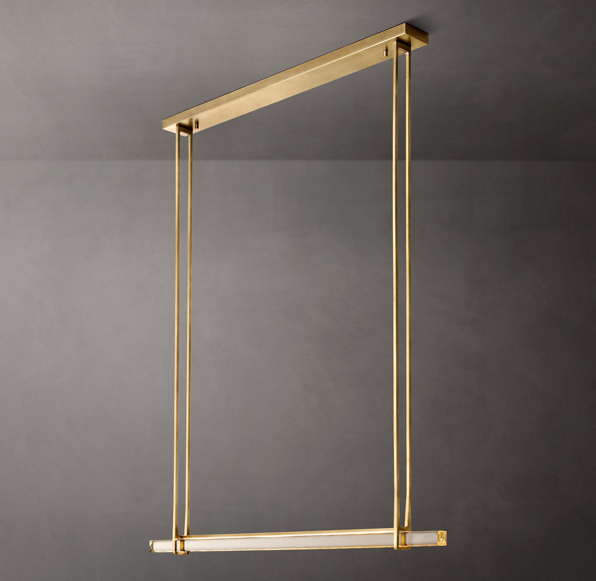 Sculptural Audubon Crystal Single Bar Linear Chandelier — view 6