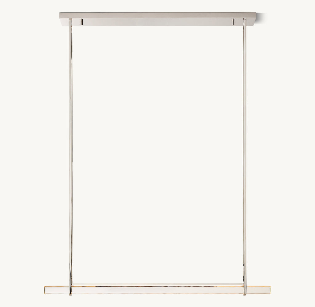 Sculptural Audubon Crystal Single Bar Linear Chandelier — view 2