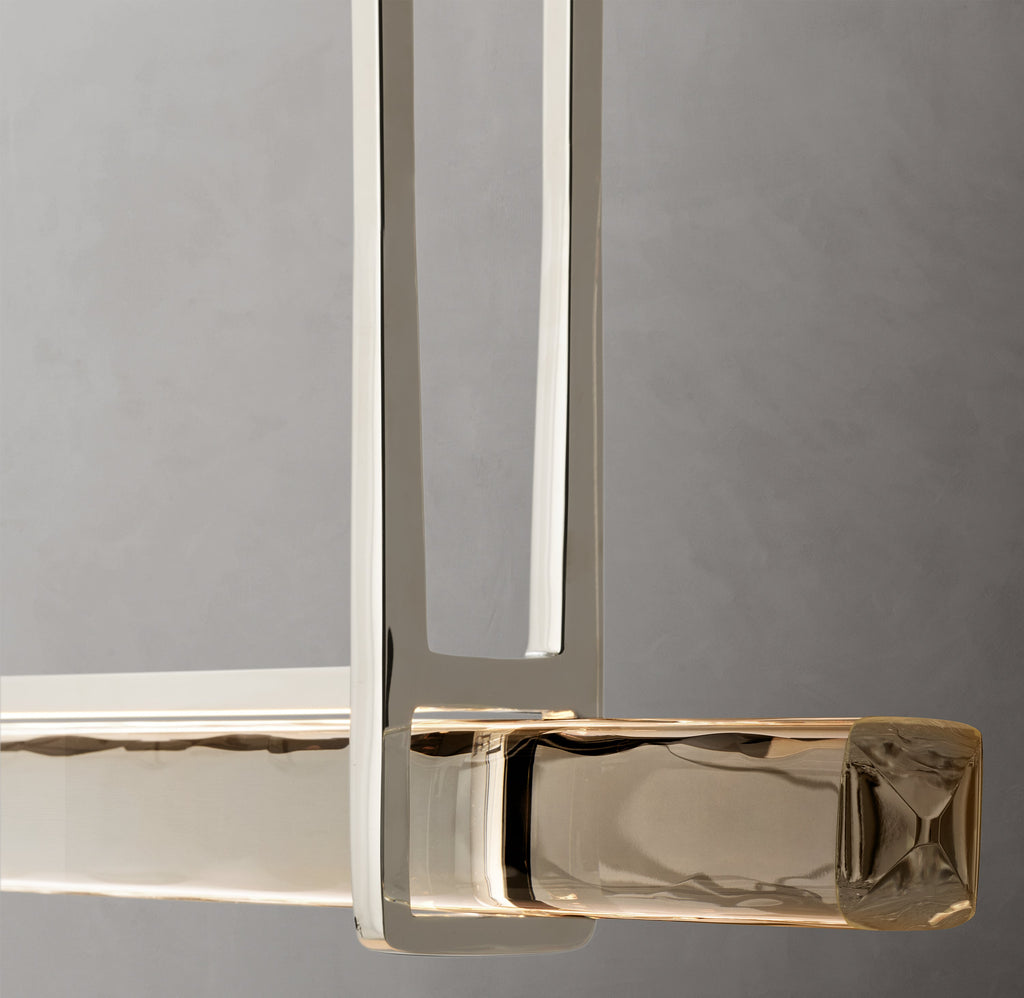 Sculptural Audubon Crystal Single Bar Linear Chandelier — view 3