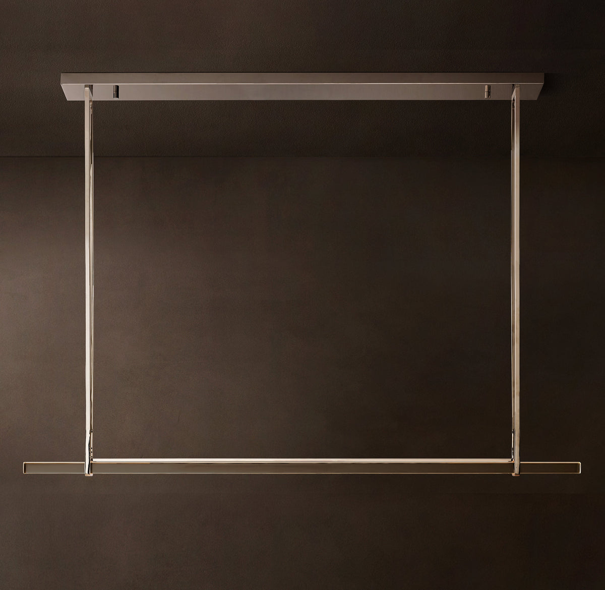 Sculptural Audubon Crystal Single Bar Linear Chandelier — view 4