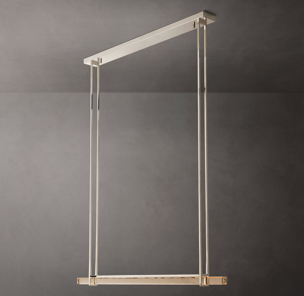 Sculptural Audubon Crystal Single Bar Linear Chandelier — view 6