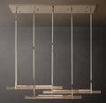 Sculptural Audubon Crystal Triple Bar Linear Chandelier – 72" — view 1