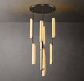 Sculptural Audubon Alabaster Round Chandelier — view 1
