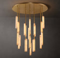 Sculptural Audubon Alabaster Round Chandelier — view 1