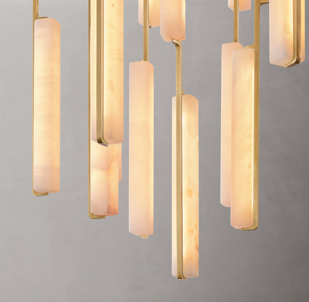 Sculptural Audubon Alabaster Round Chandelier — view 3
