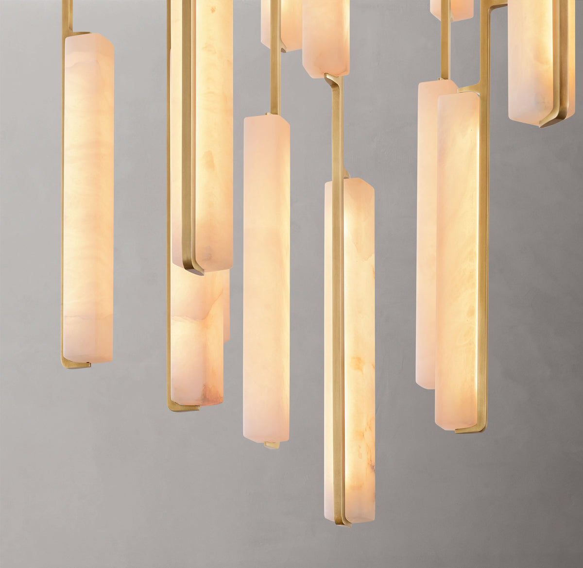Sculptural Audubon Alabaster Round Chandelier — view 3