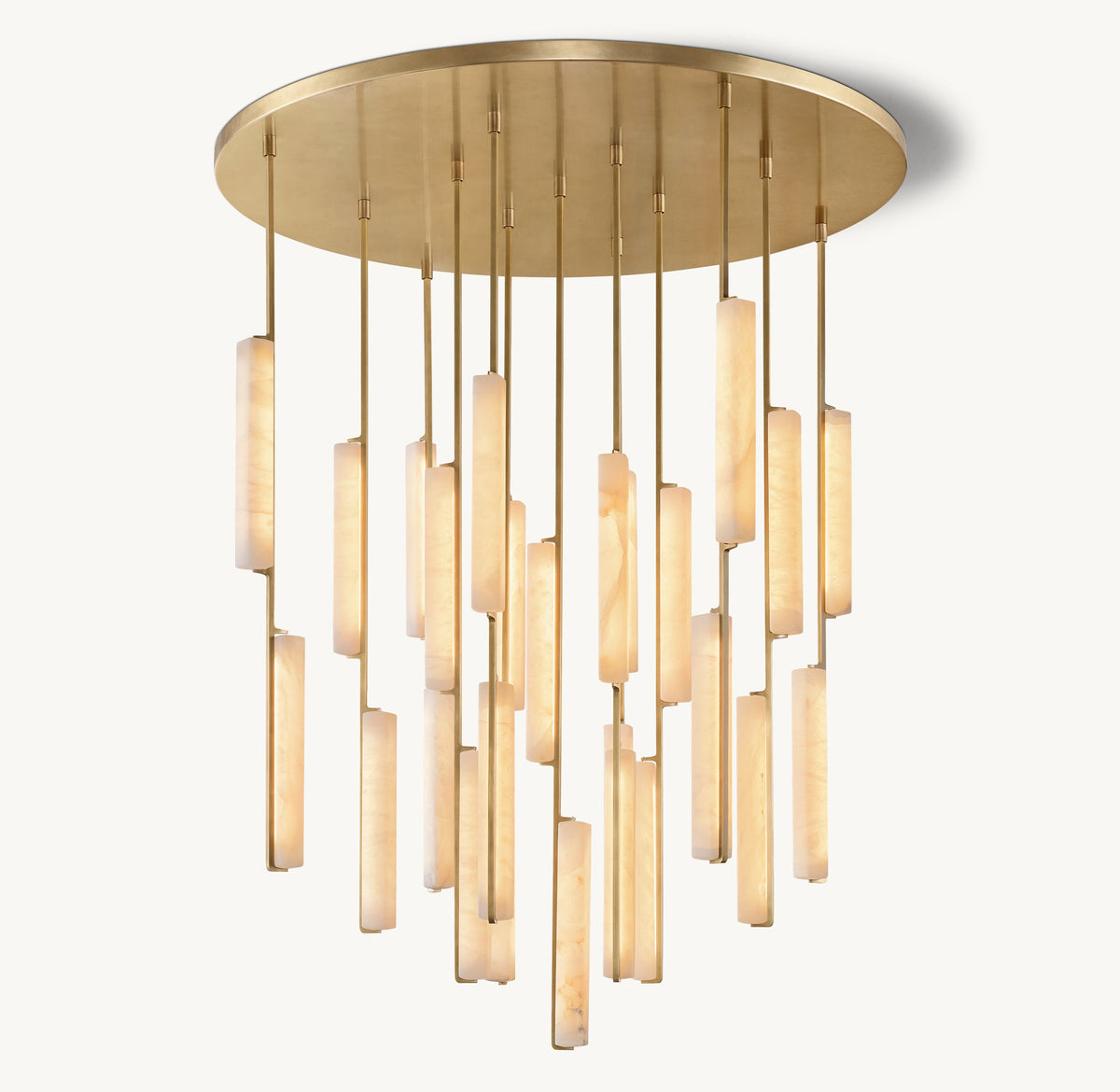 Sculptural Audubon Alabaster Round Chandelier — view 4