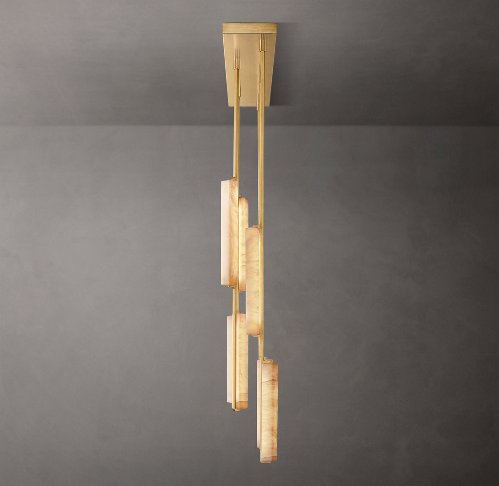 Sculptural Audubon Alabaster Linear Chandelier — view 5