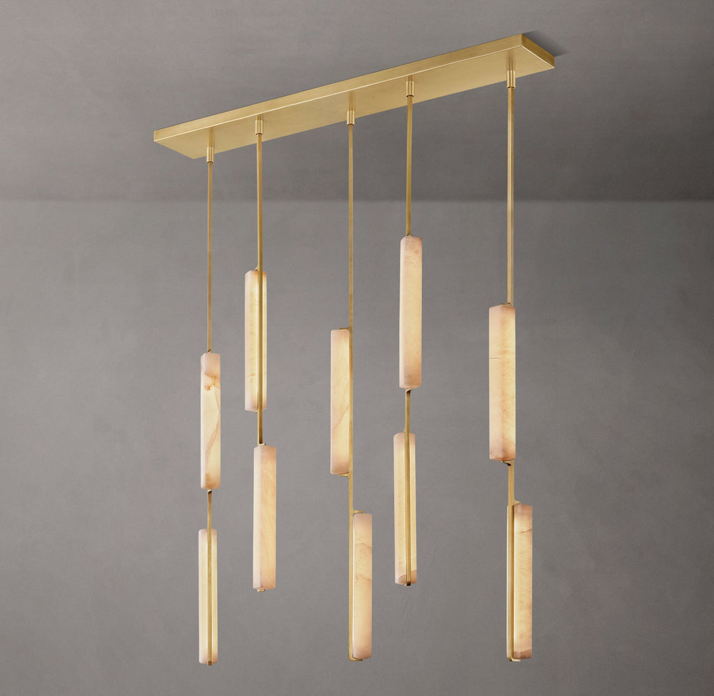 Sculptural Audubon Alabaster Linear Chandelier — view 6