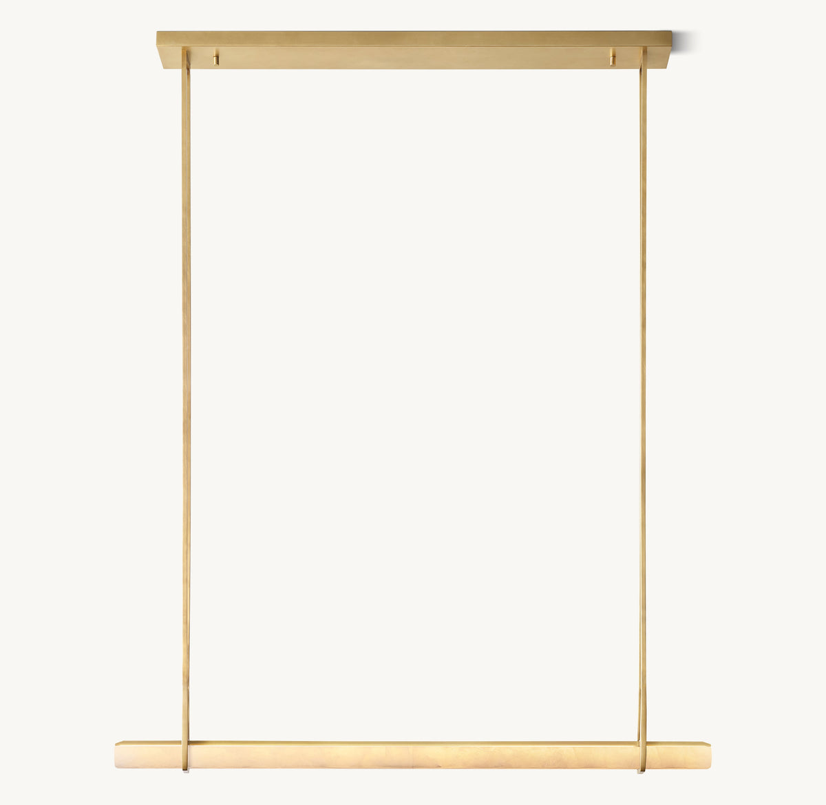 Sculptural Audubon Alabaster Single Bar Linear Chandelier — view 1
