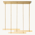 Sculptural Audubon Alabaster Triple Bar Linear Chandelier — view 1