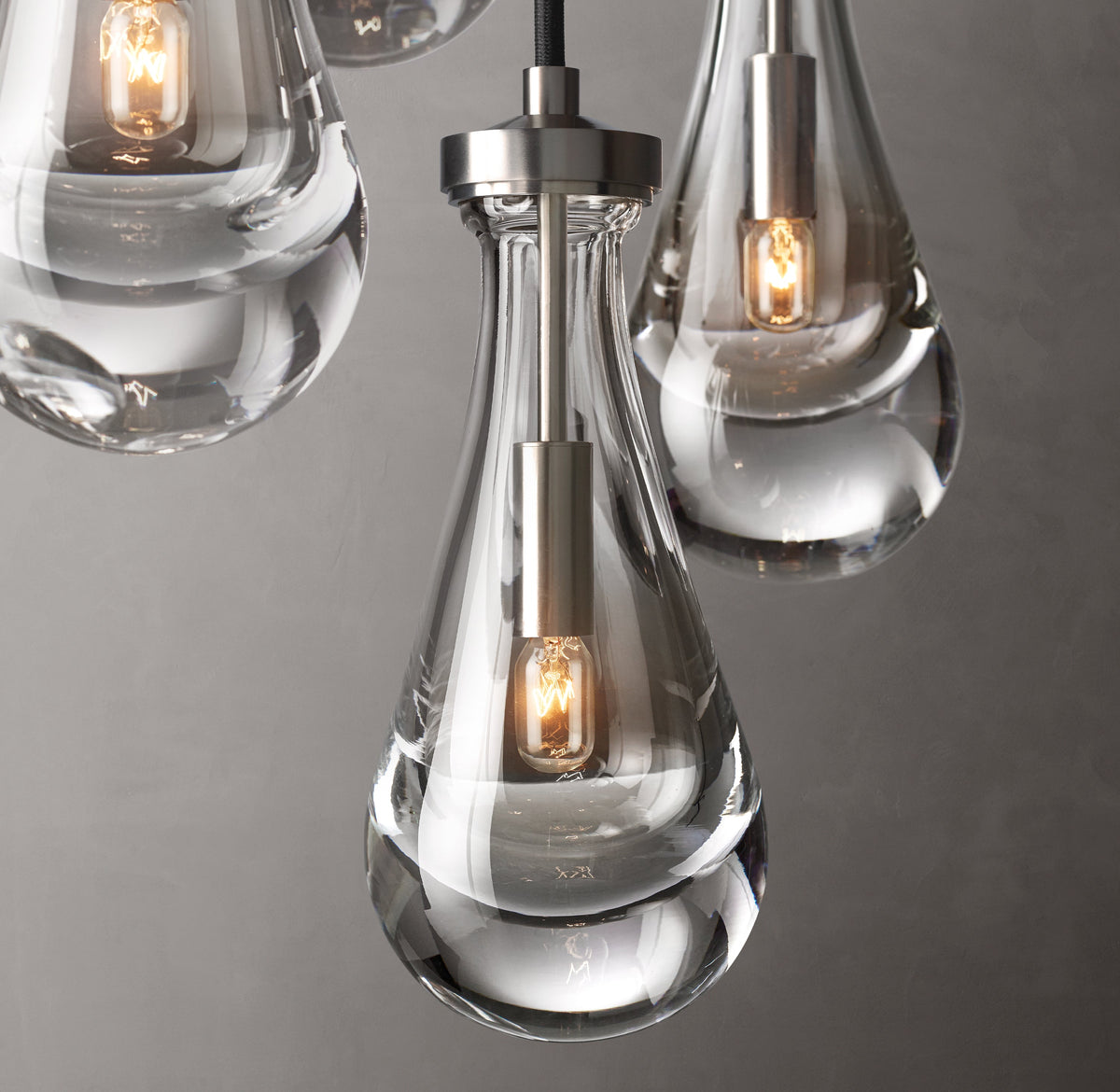 Signature Rain Round Chandelier – 18" Satin Nickel — view 3
