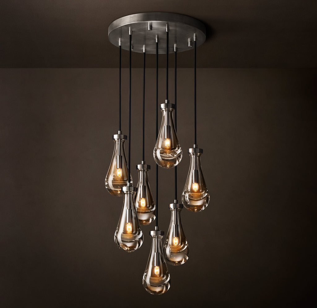 Signature Rain Round Chandelier – 18" Satin Nickel — view 4