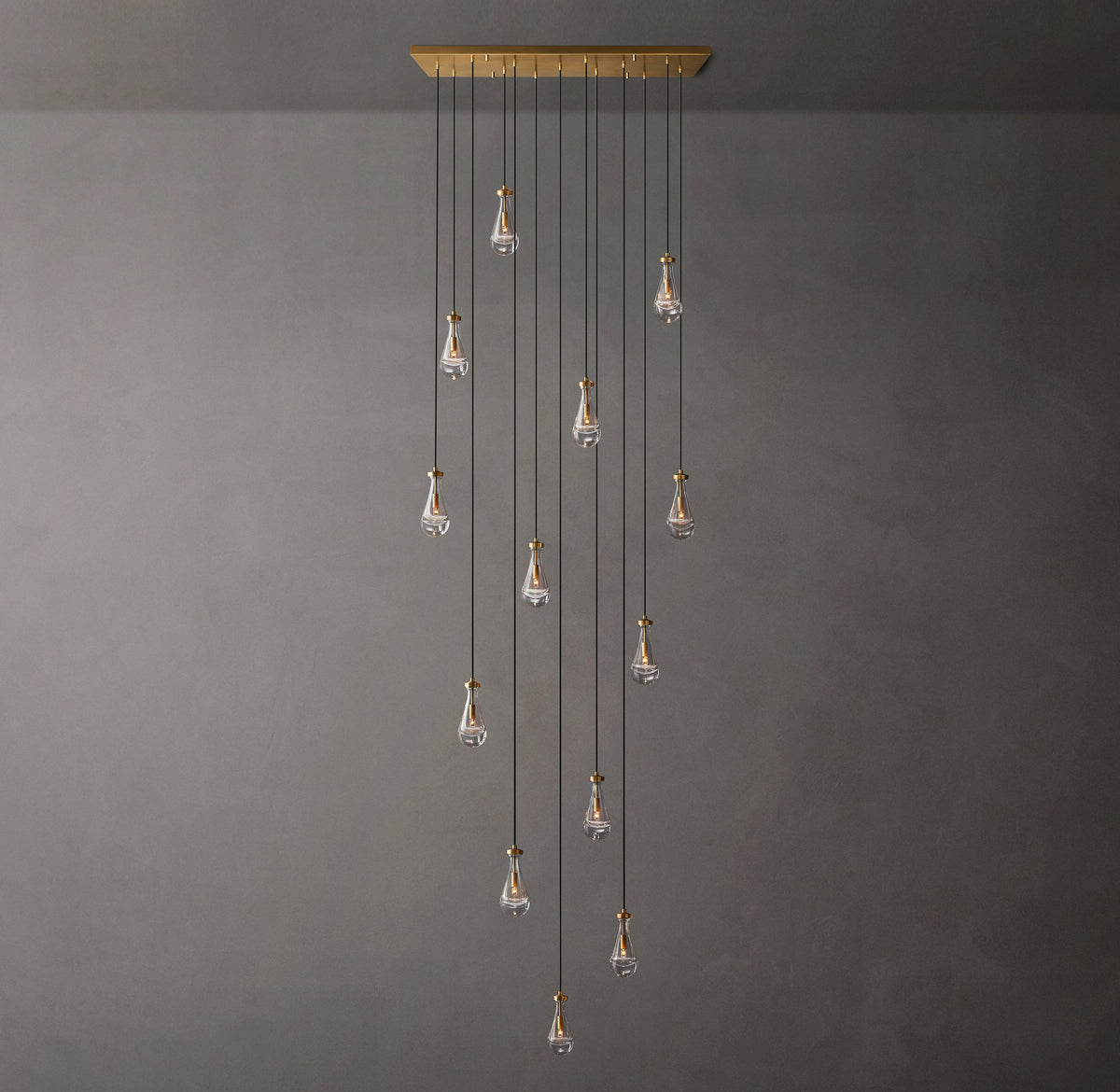 Signature Rain Rectangular Chandelier – 54" — view 2
