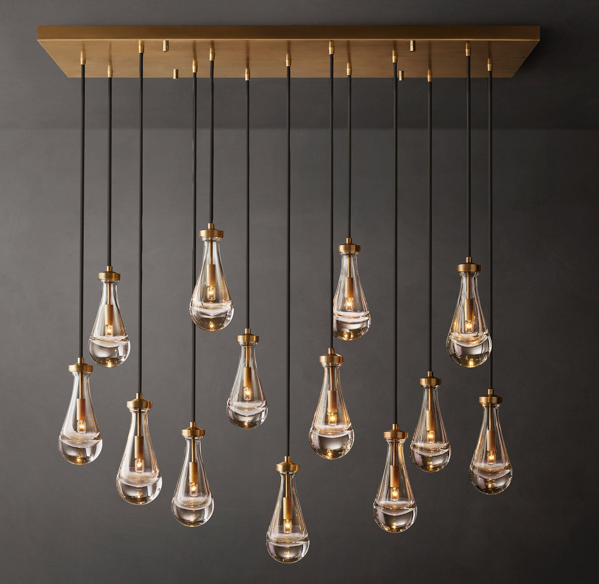 Signature Rain Rectangular Chandelier – 54" — view 3