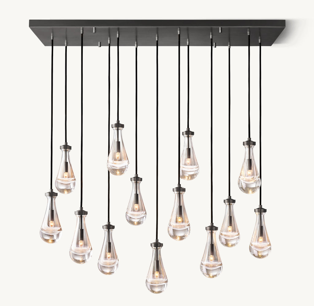 Signature Rain Rectangular Chandelier – 54" — view 2