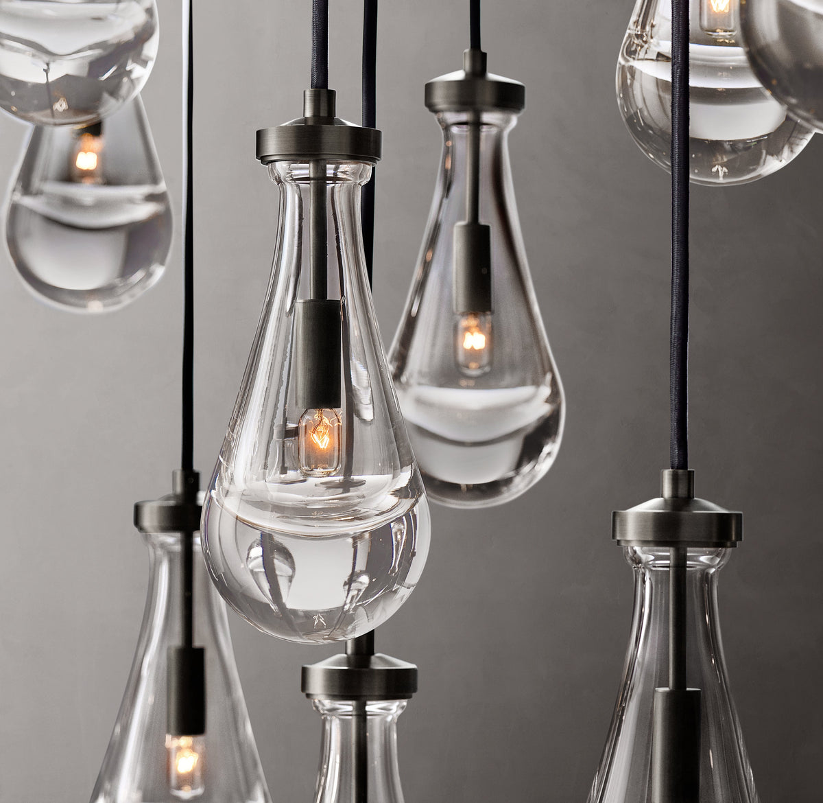 Signature Rain Rectangular Chandelier – 54" — view 3