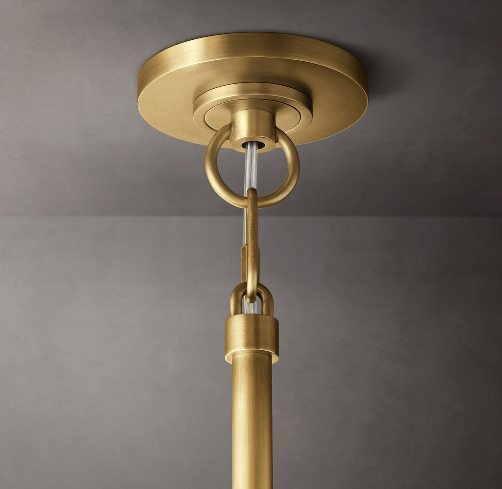 Heritage Boule De Cristal Clear Glass Round Chandelier – 24" Lacquered Burnished Brass — view 3