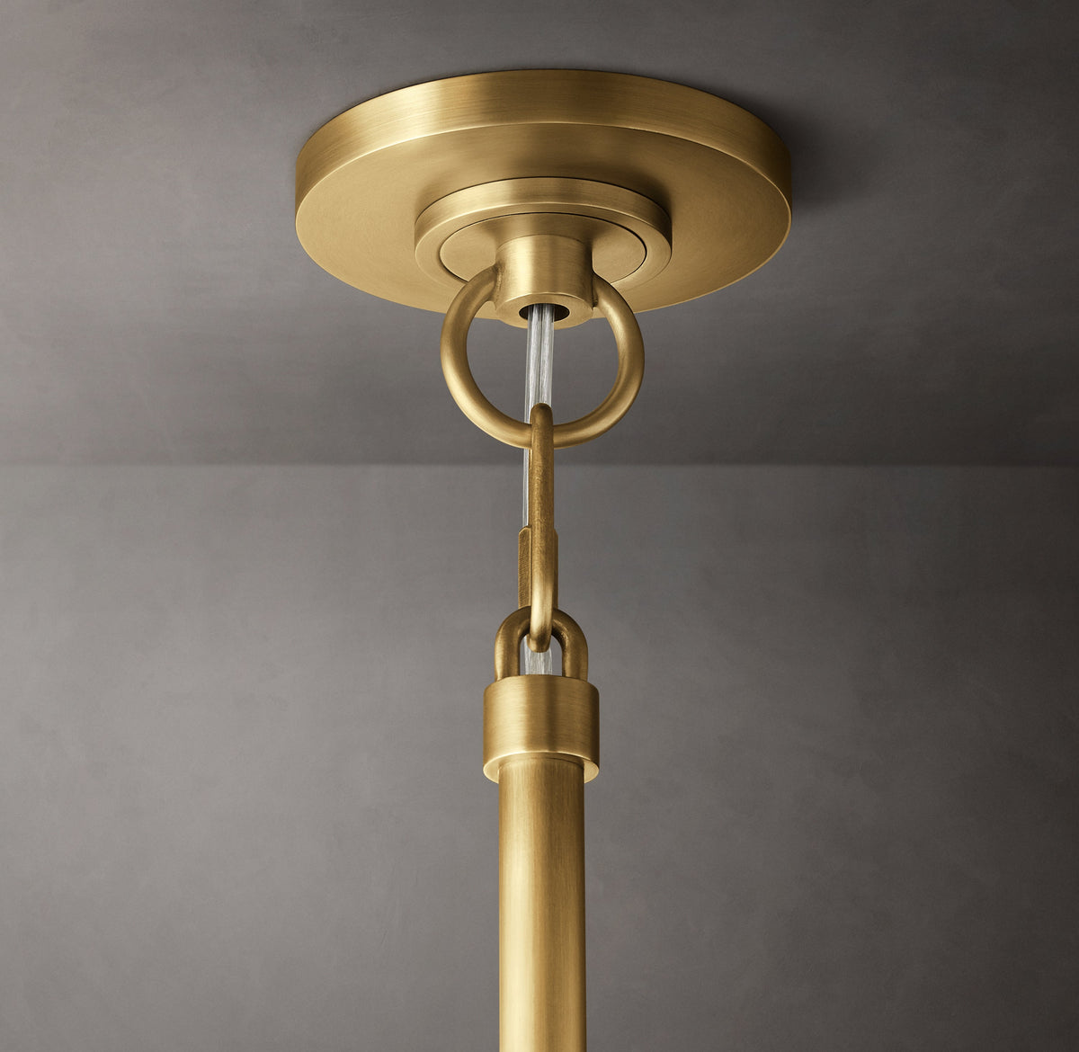 Heritage Boule De Cristal Clear Glass Round Chandelier – 24" Lacquered Burnished Brass — view 3