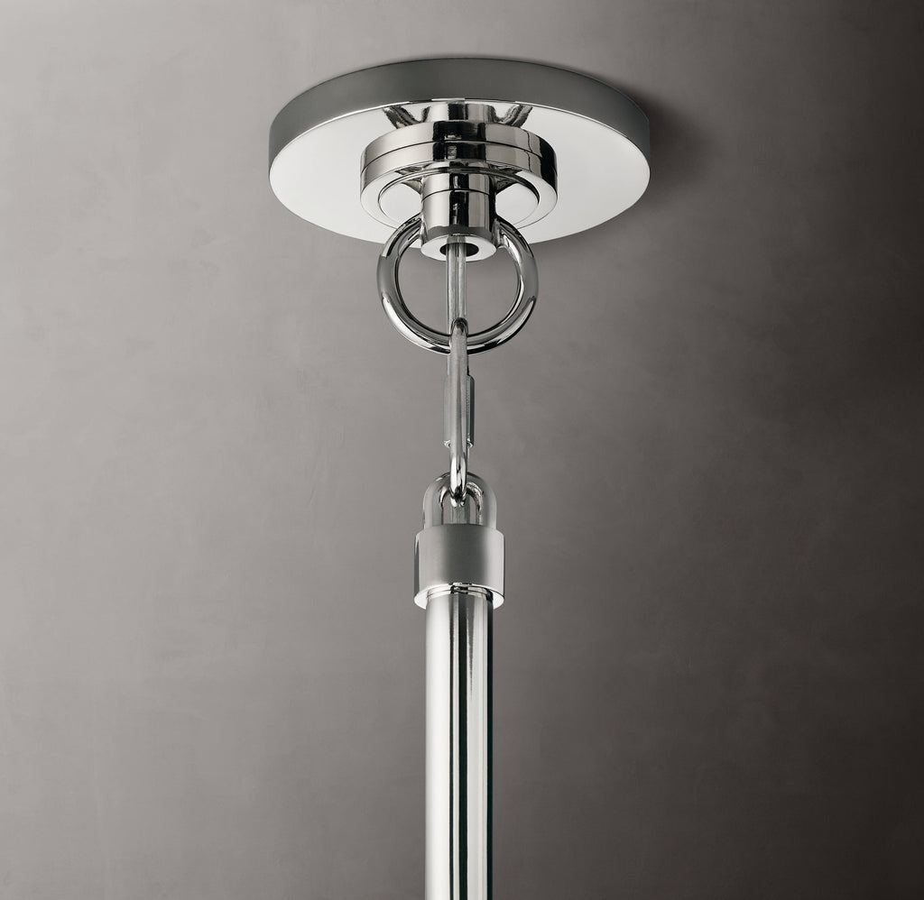Heritage Boule De Cristal Clear Glass Round Chandelier – 24" Polished Nickel — view 3