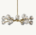 Heritage Boule De Cristal Clear Glass Round Chandelier – 36" Lacquered Burnished Brass — view 1