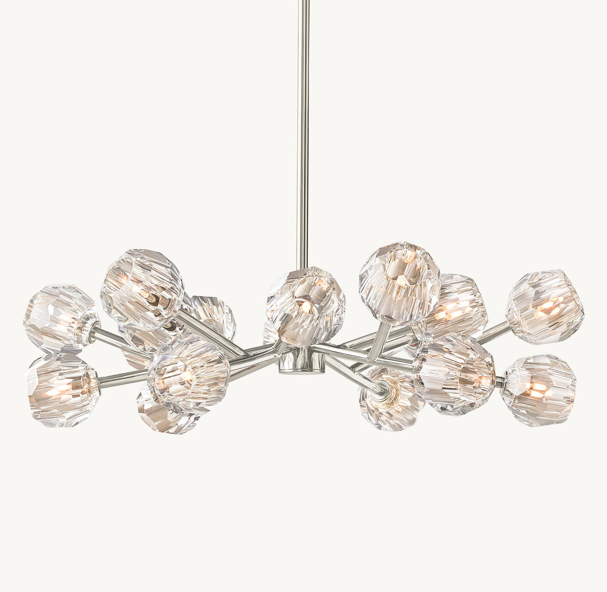 Heritage Boule De Cristal Clear Glass Round Chandelier – 36" Polished Nickel — view 2